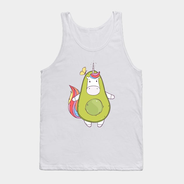 Unicorn Avocado Tank Top by Olya Yatsenko